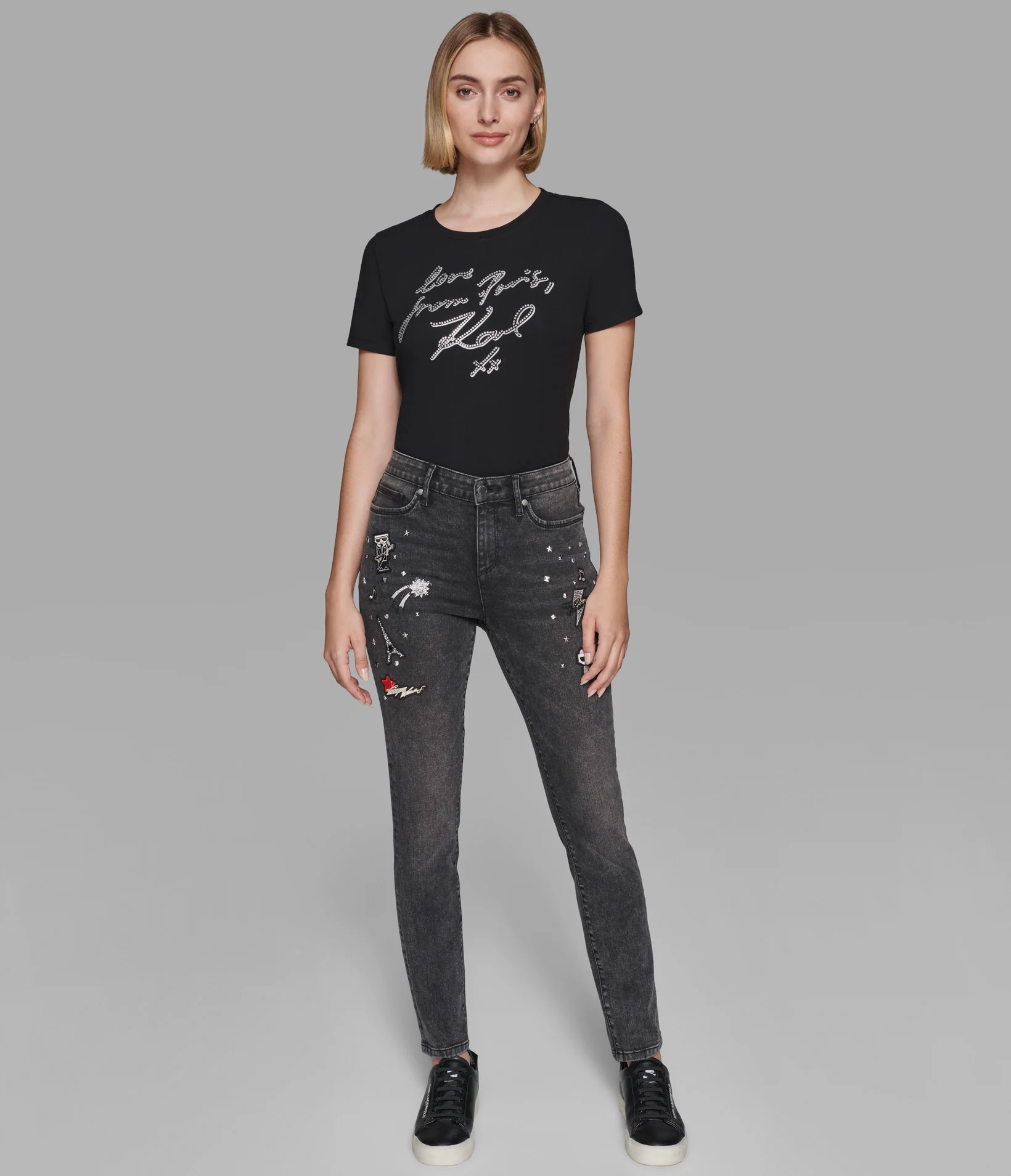 WHIMSY PATCH GREY WASH JEANS - Image 4