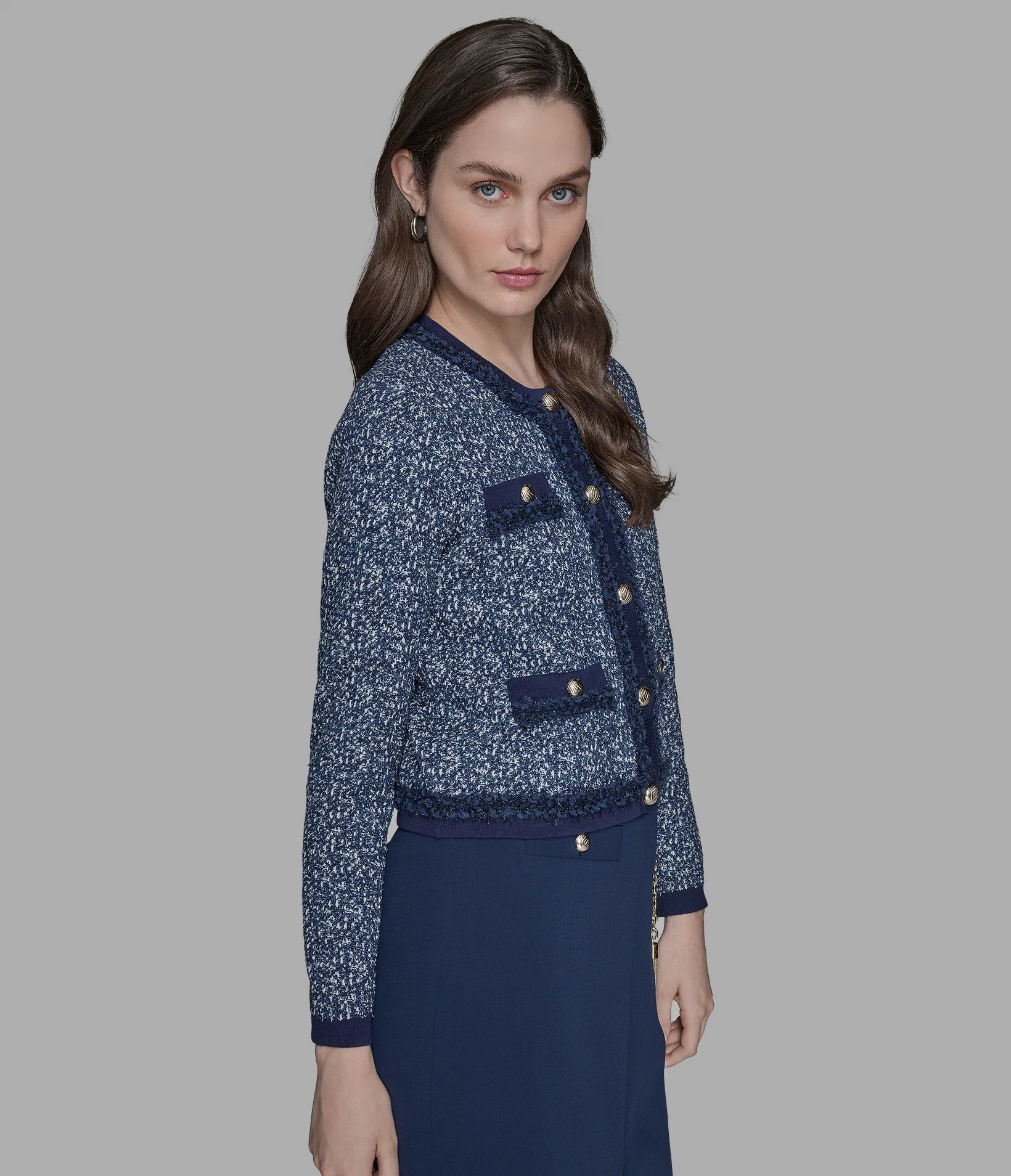 DENIM TWEED CARDIGAN - Image 4