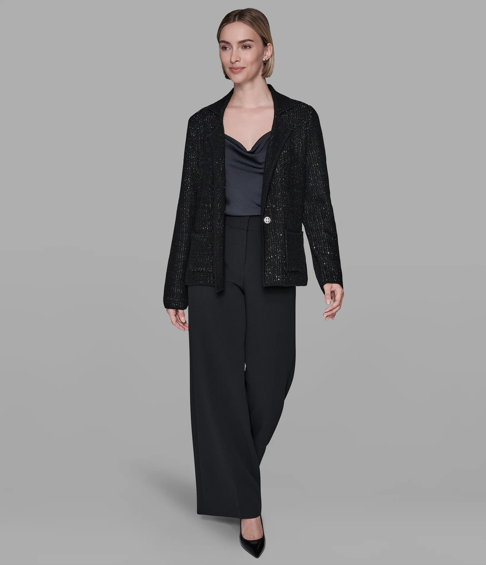 KNIT SWEATER BLAZER - Image 3