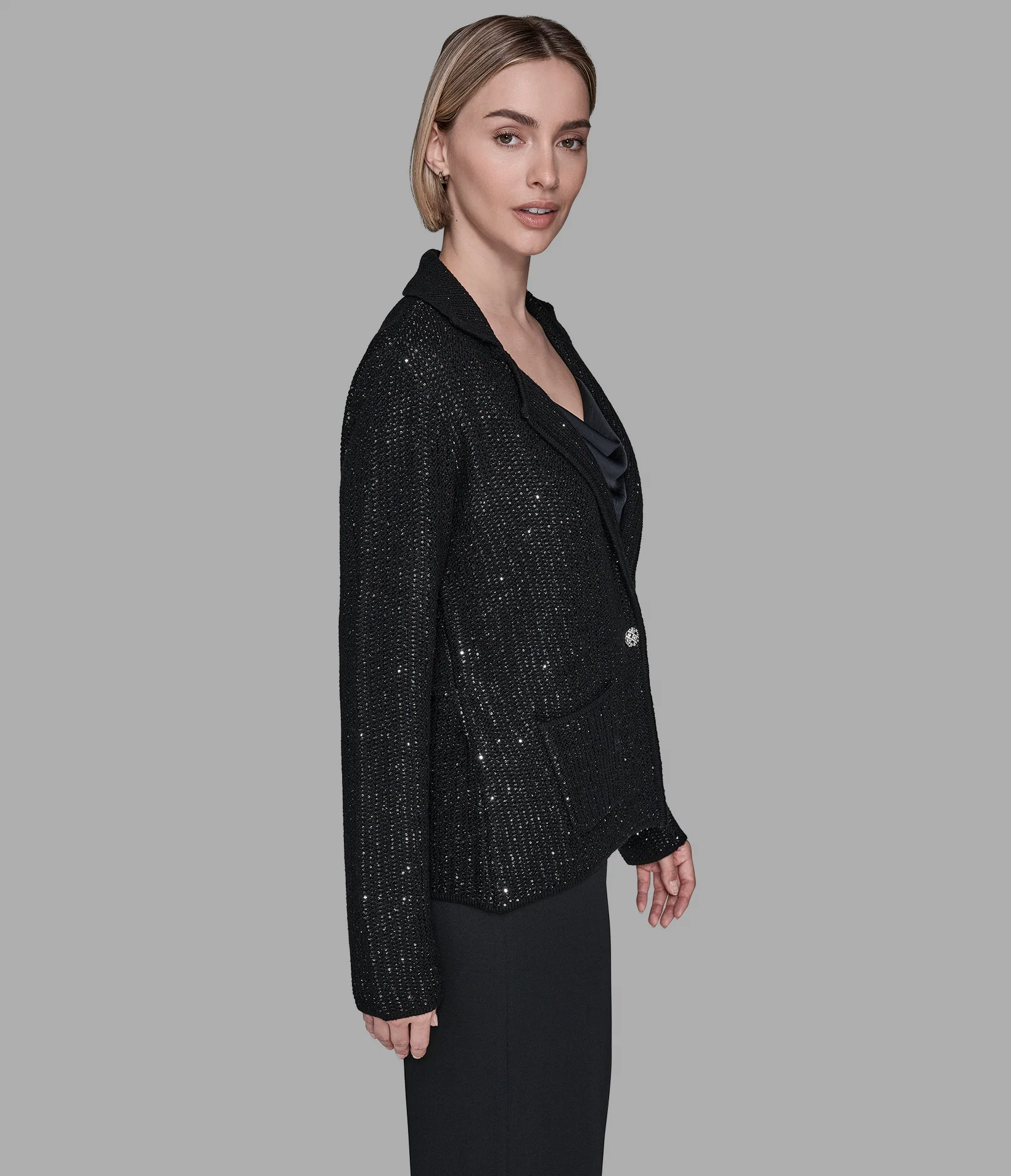 KNIT SWEATER BLAZER - Image 4