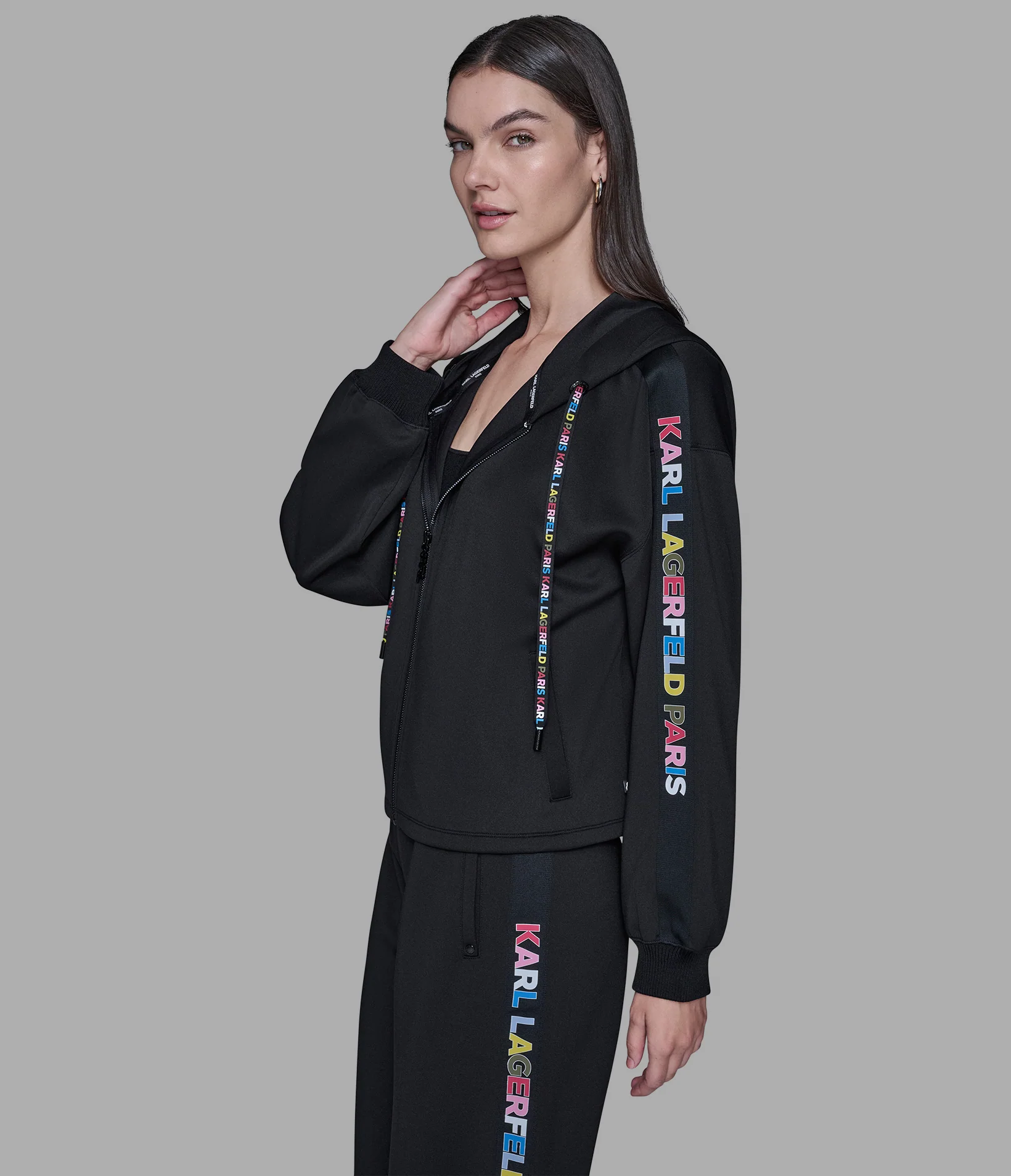 MULTI-COLOR LOGO TAPE FULL-ZIP HOODIE - Image 5