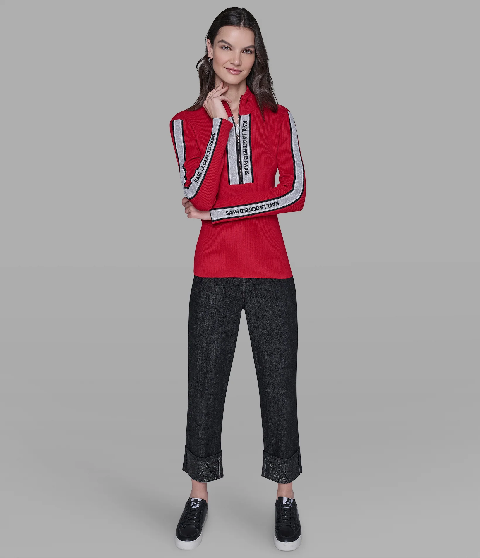 LOGO 3/4 ZIP SWEATER - Image 3