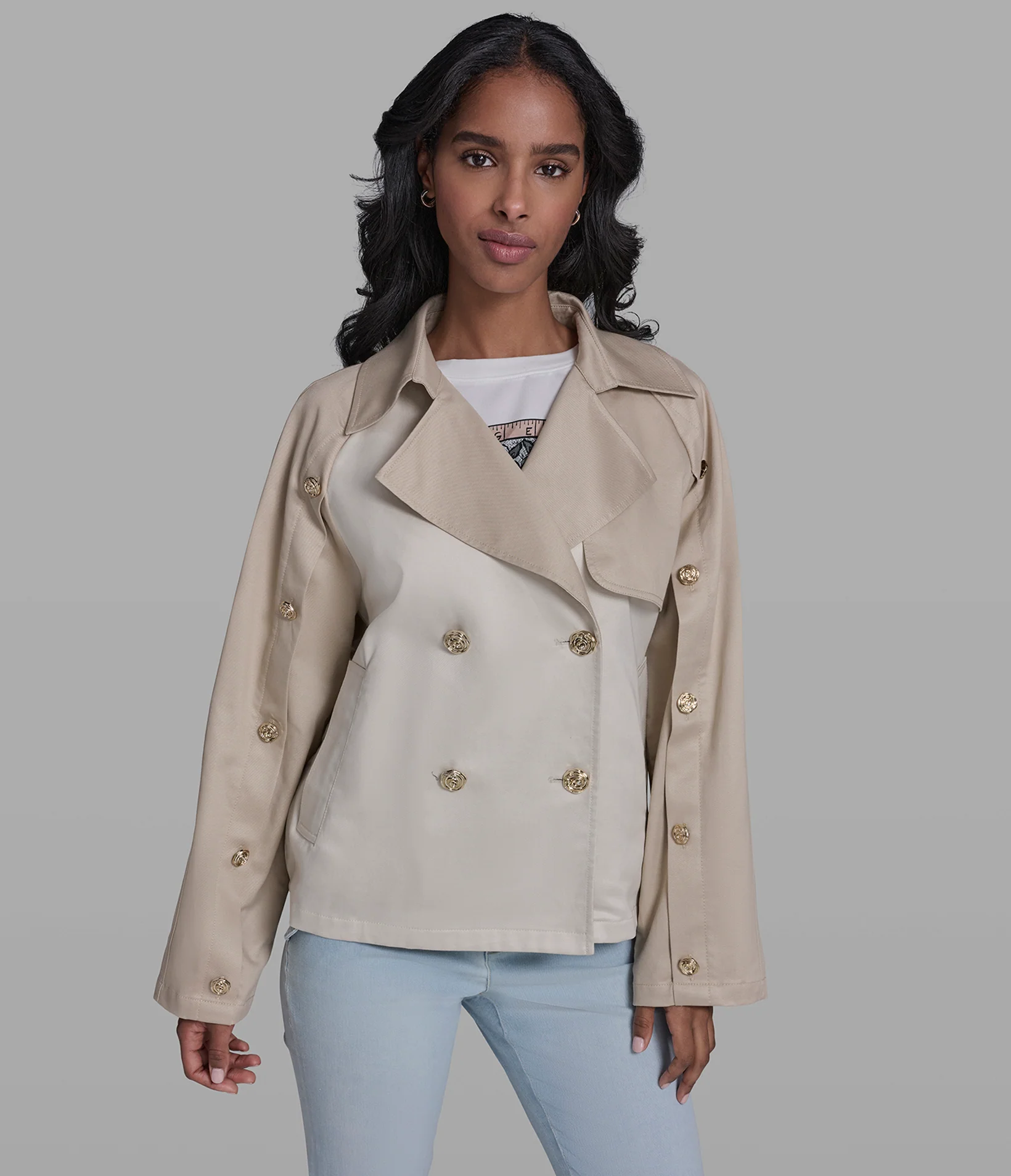 OVERSIZED CROPPED TRENCH COAT - Image 3