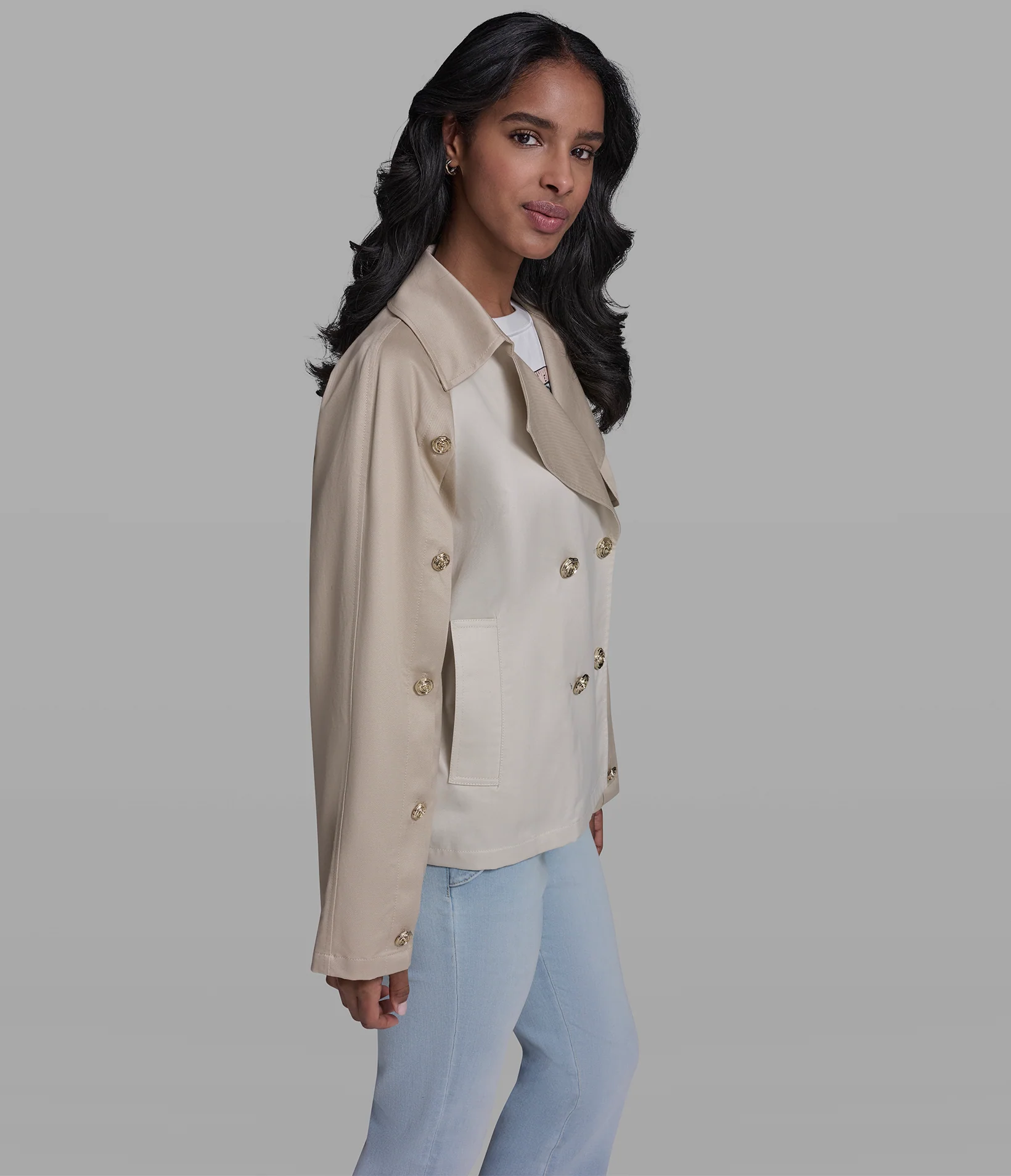 OVERSIZED CROPPED TRENCH COAT - Image 4