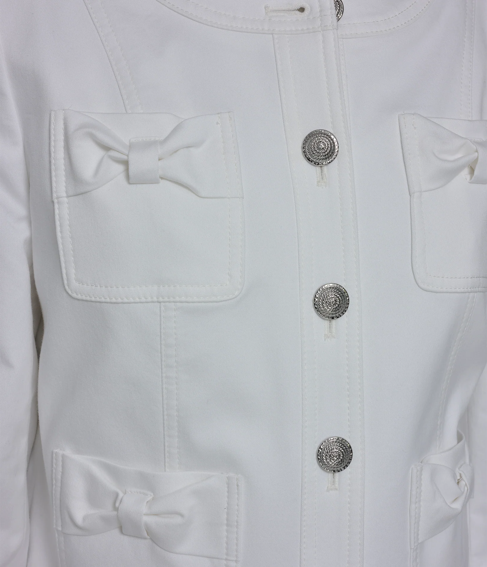 COLLARLESS JACKET WITH BOWS - Image 7