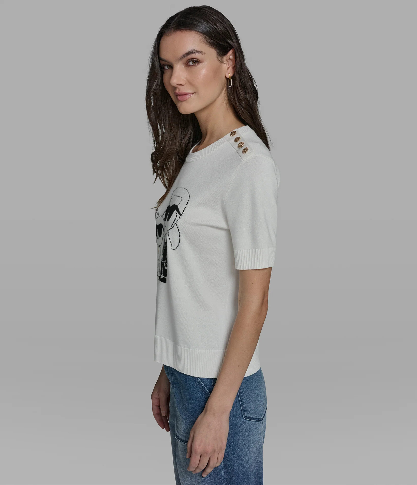SHORT SLEEVE DUO SWEATER - Image 3