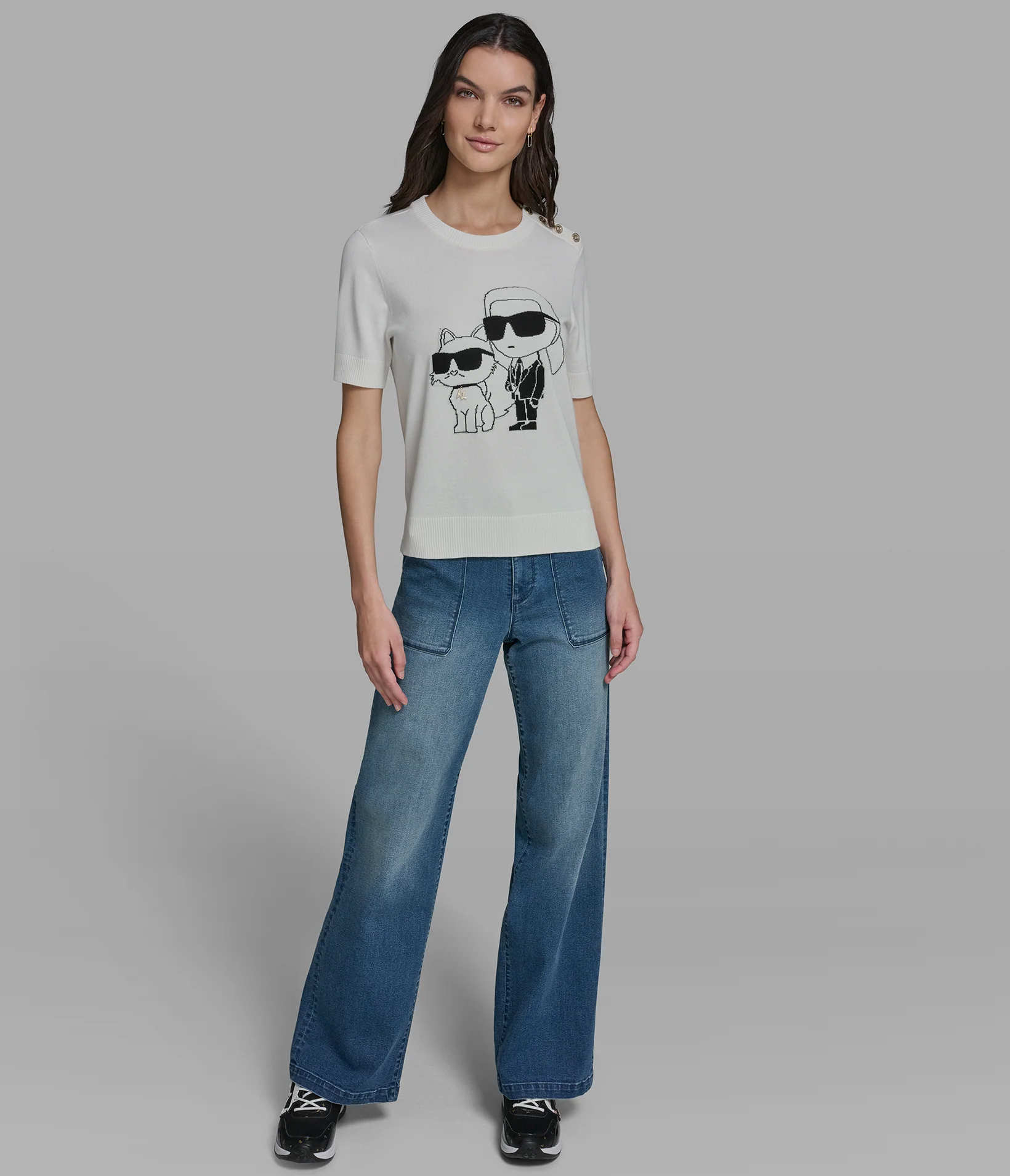 SHORT SLEEVE DUO SWEATER - Image 5