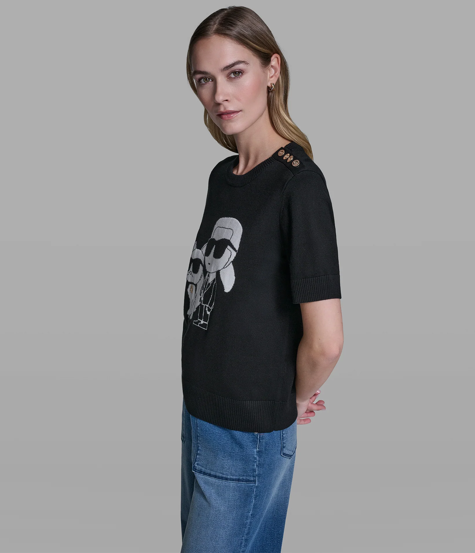 SHORT SLEEVE DUO SWEATER - Image 3