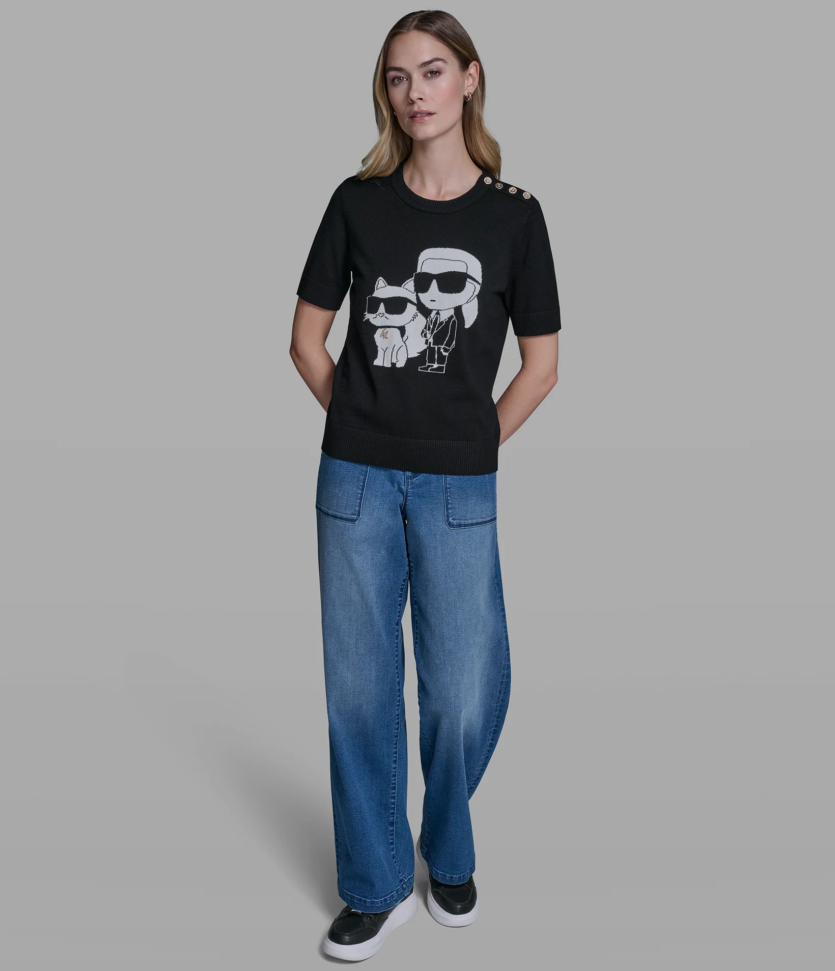 SHORT SLEEVE DUO SWEATER - Image 4
