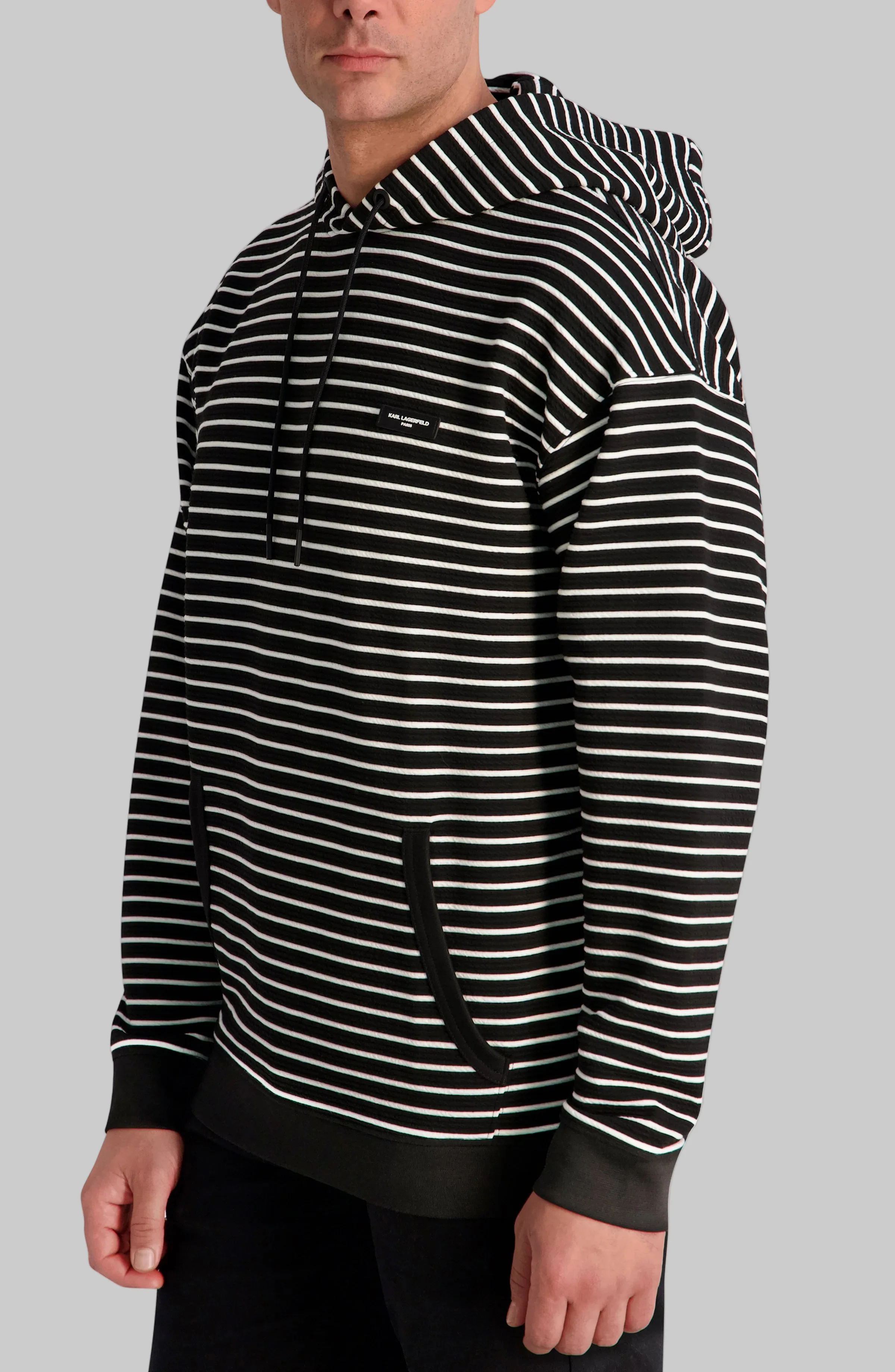 TEXTURED STRIPED HOODIE - Image 3