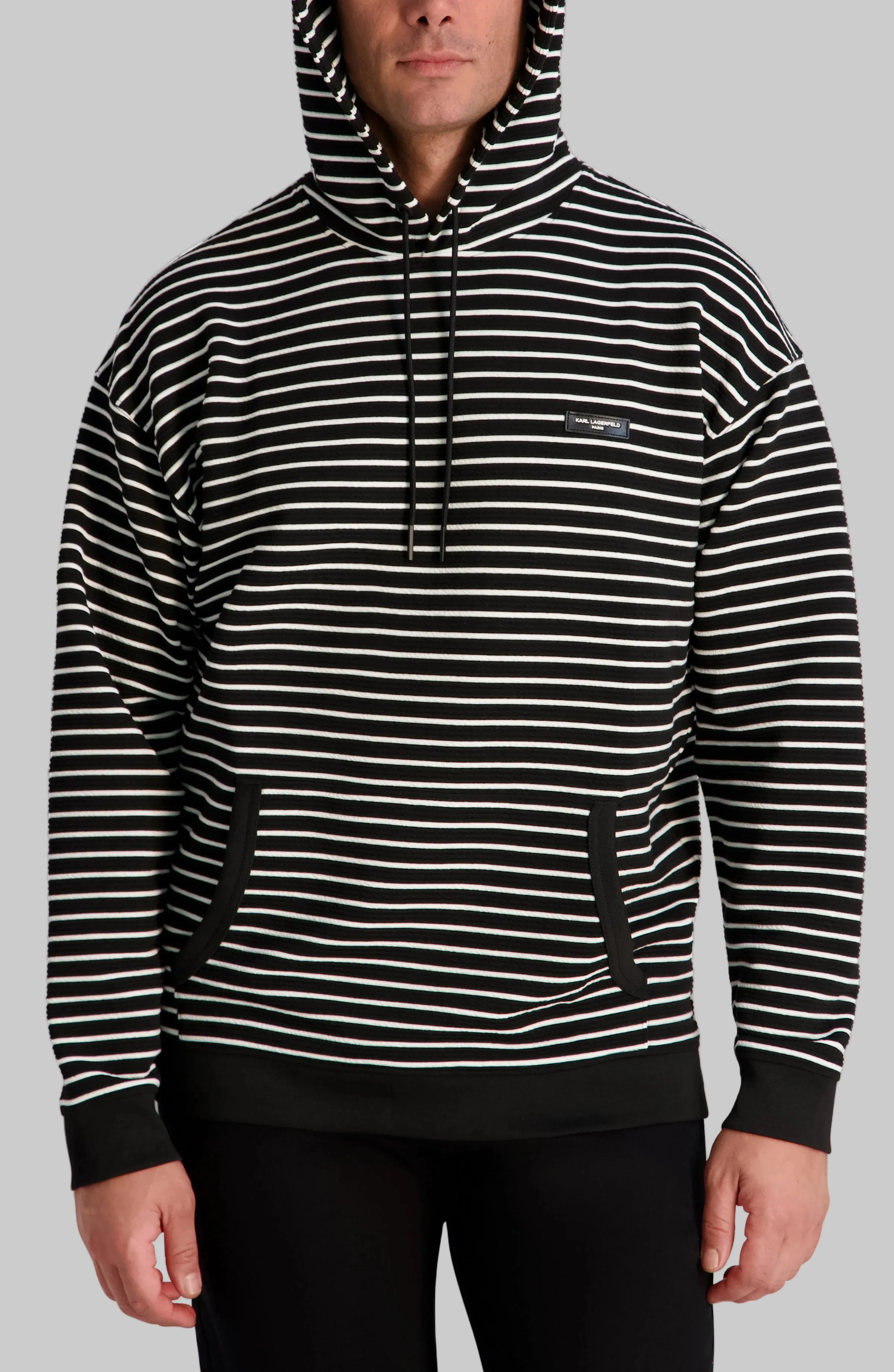 TEXTURED STRIPED HOODIE - Image 4
