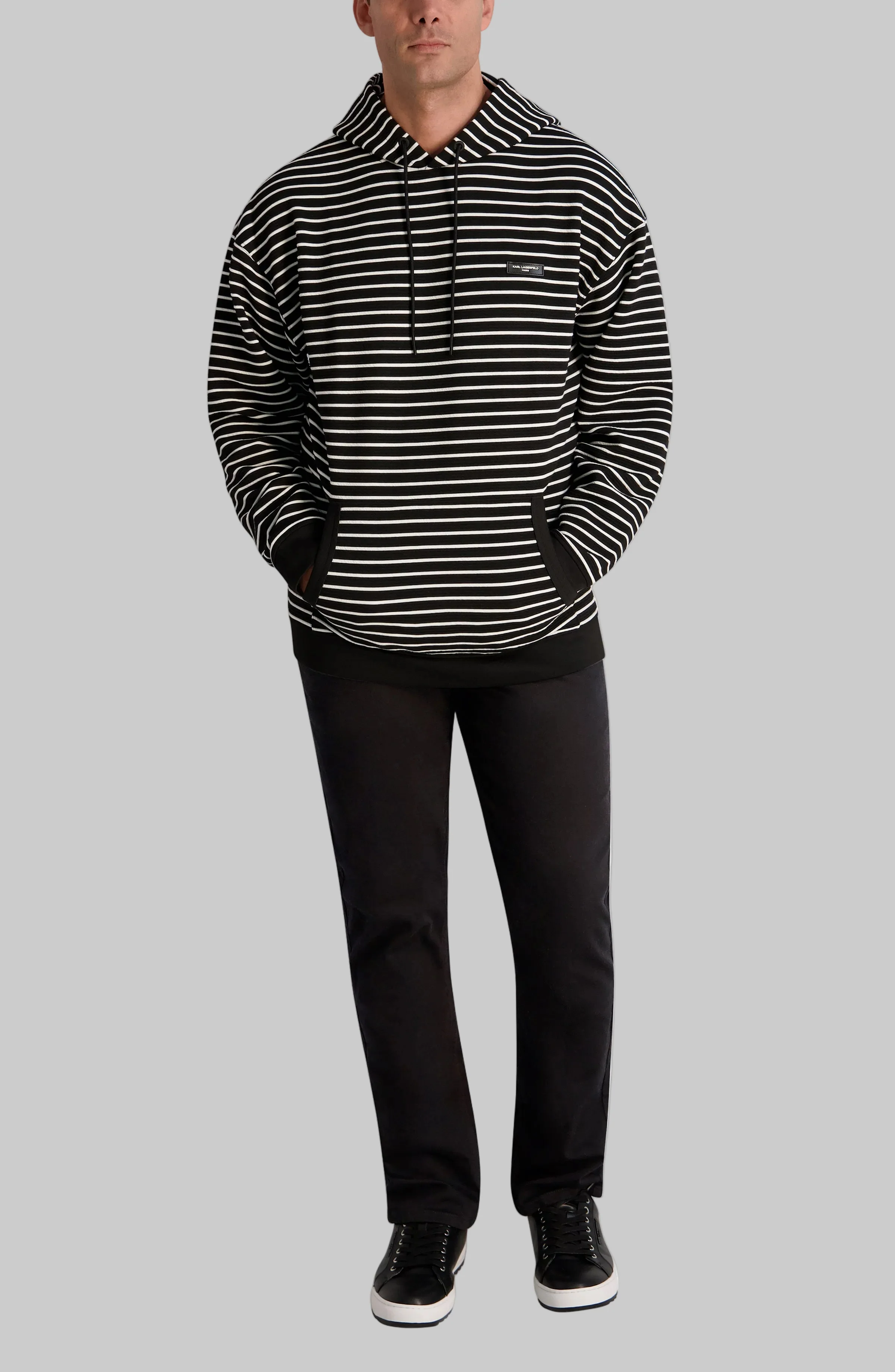 TEXTURED STRIPED HOODIE - Image 5