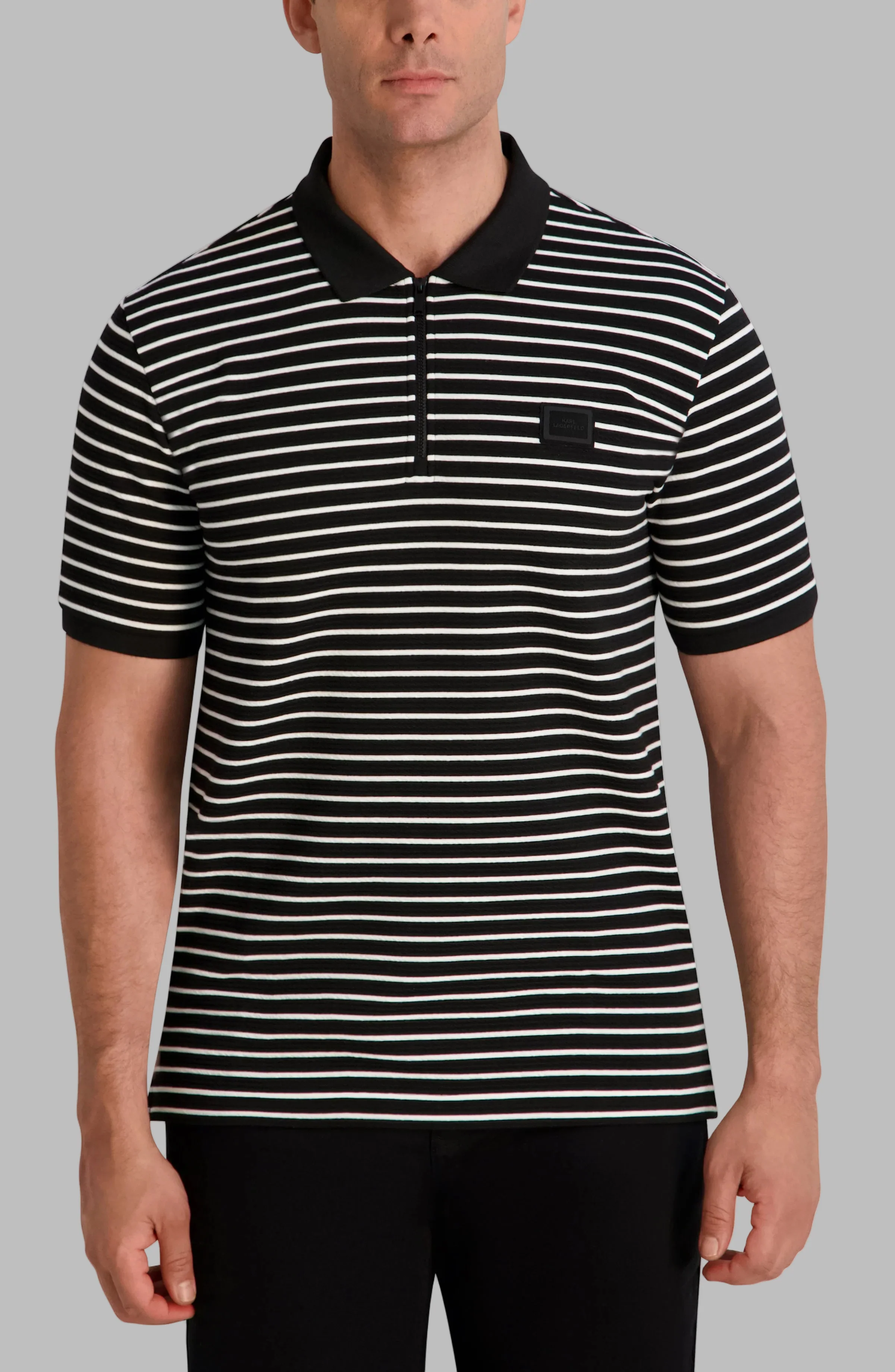 STRIPED QUARTER ZIP PERFORMANCE POLO - Image 5